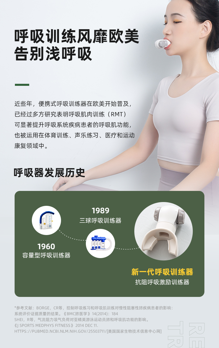 呼吸训练器respiratory trainer肺部康复训练